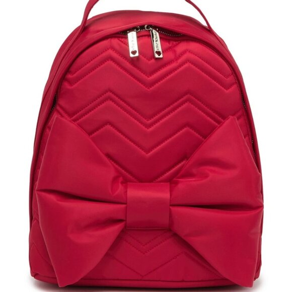 Betsey Johnson Large Bow Backpack & Large Bow Wallet Red 2 Piece Set - Picture 4 of 7